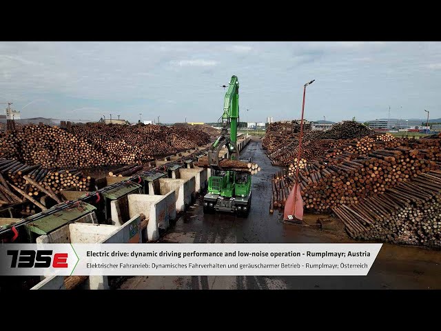 Timber handling in sawmill - SENNEBOGEN 735 E Green Efficiency Drive