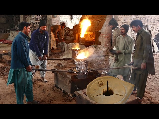 Huge Process of Metal Casting | Production of  Wheat Grinder Machine