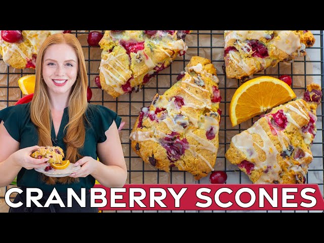 Fluffy & Buttery Easy Cranberry Orange Scones Recipe | The BEST Scones!
