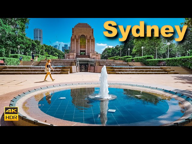 Sydney Australia Walking Tour - St Mary's Cathedral to ANZAC Memorial | 4K HDR