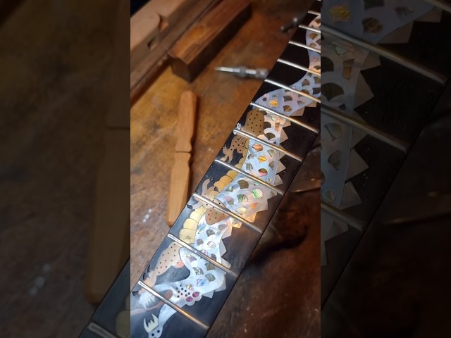 Customising the inlay on a £40,000 guitar | Full video coming soon #luthier #inlay