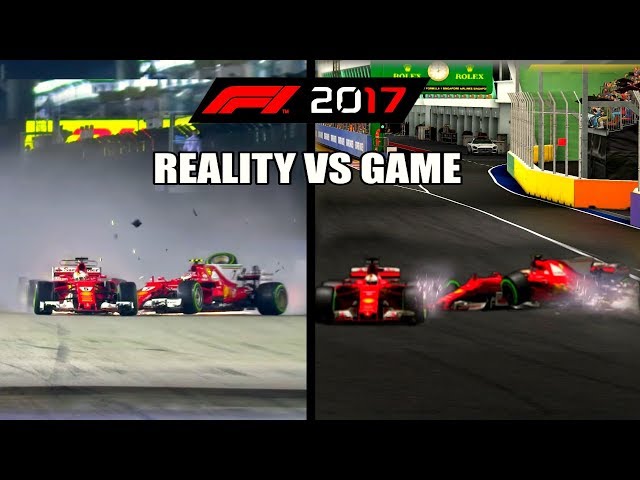 F1 2017 REAL LIFE CRASHES VS GAME