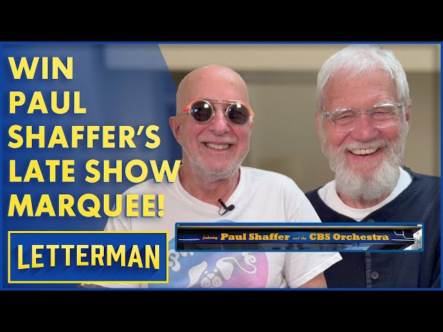 Win Paul Shaffer's "Late Show" Marquee Sign & Autographed "LS" Jacket | Letterman