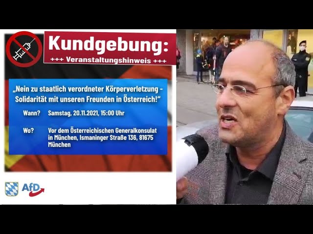 Spontane Demo-Rede als Solidaritätsadresse nach Wien gegen die Impfpflicht | PB, München, 20.11.21