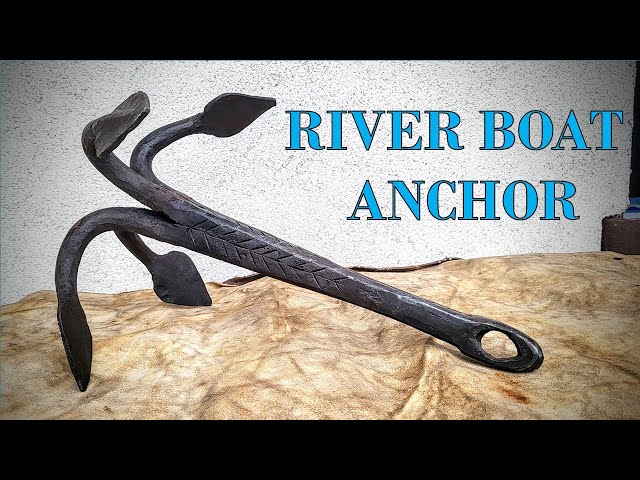 Forging process of the river boat anchor. Forgewelding.