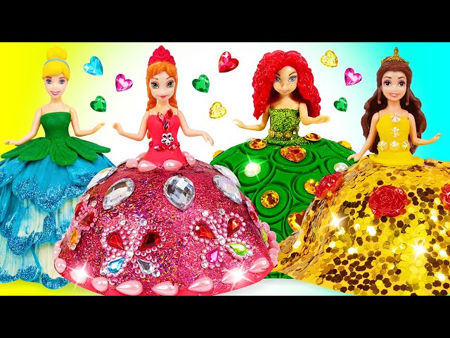 Disney Princess Dolls - Making New Sparkling Dresses out of Clay