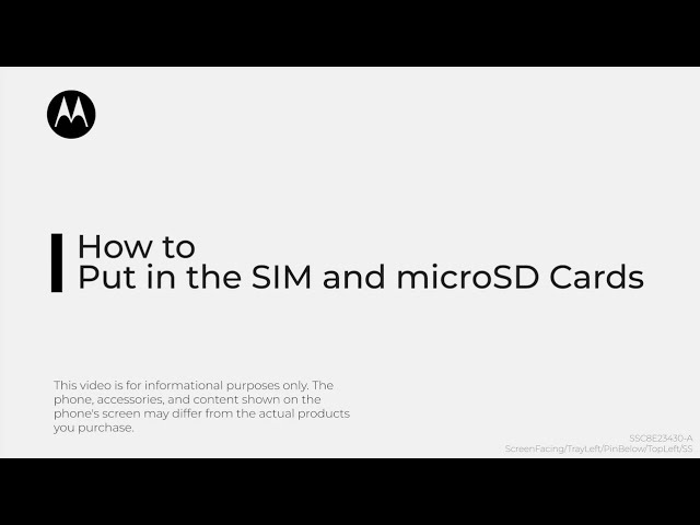 How to put the SIM and microSD cards into your single SIM moto g play - 2024