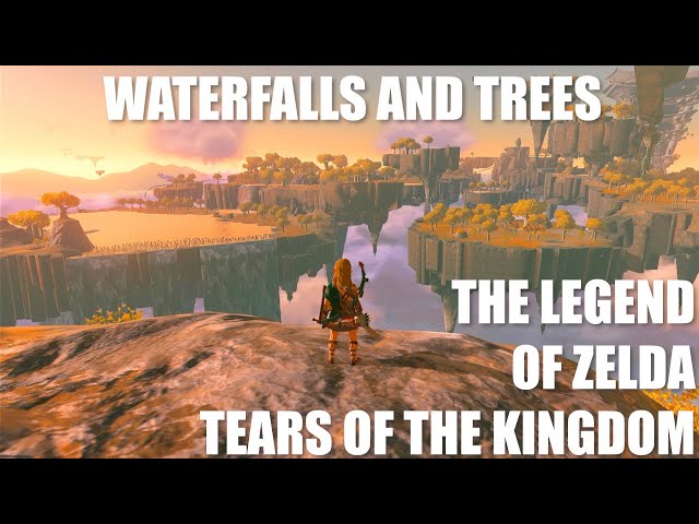 Relaxing Waterfalls and Trees Landscape in The Legend of Zelda Tears of the Kingdom