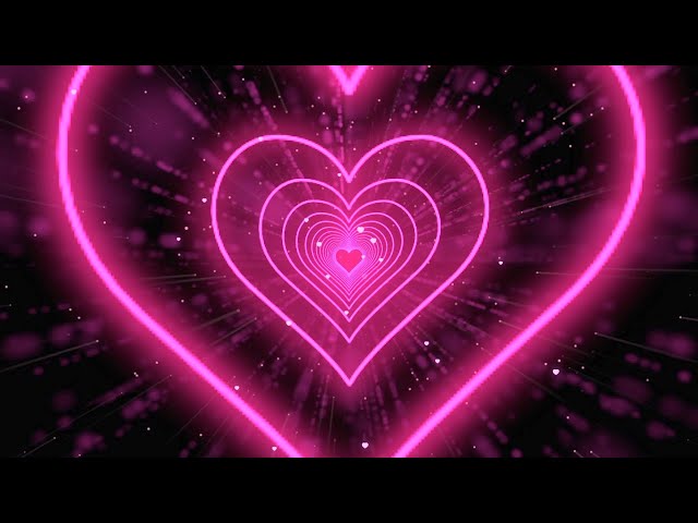 Heart Tunnel💖Heart Background | Neon Lights Love Heart Tunnel Loop | corazones blanco y negro