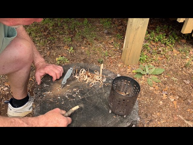 Practice Making Wood Shavings Across A Stabbed Knife