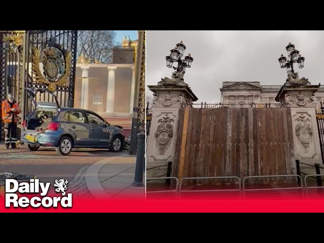 Buckingham Palace: Man arrested after car crashes into gates of the royal residence