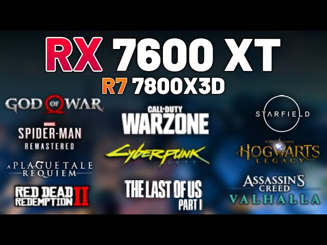 AMD RX 7600 XT + RYZEN 7 7800X3D - Test in 10 Games
