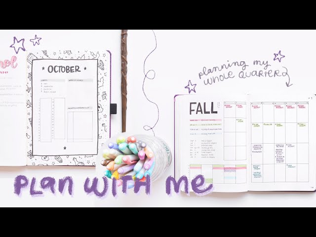 my all in one academic planner setup + witchy october bujo spread 🌙 plan with me