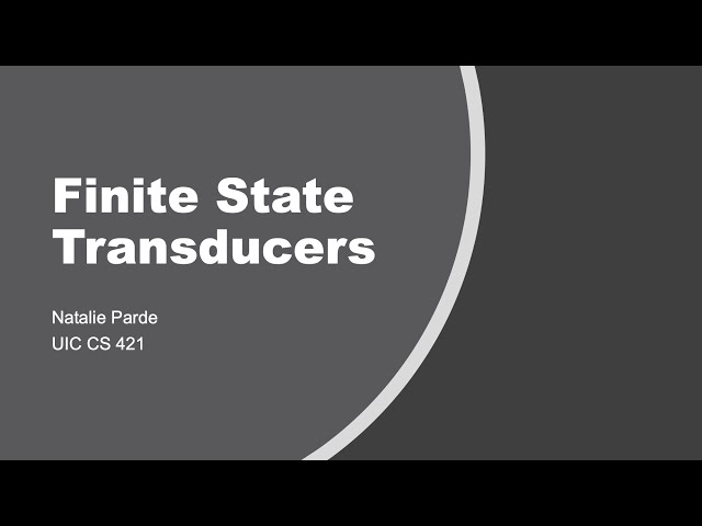 Finite State Transducers