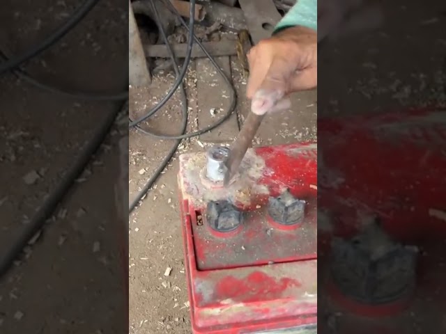 Restoring broken battery terminal posts by blacksmith