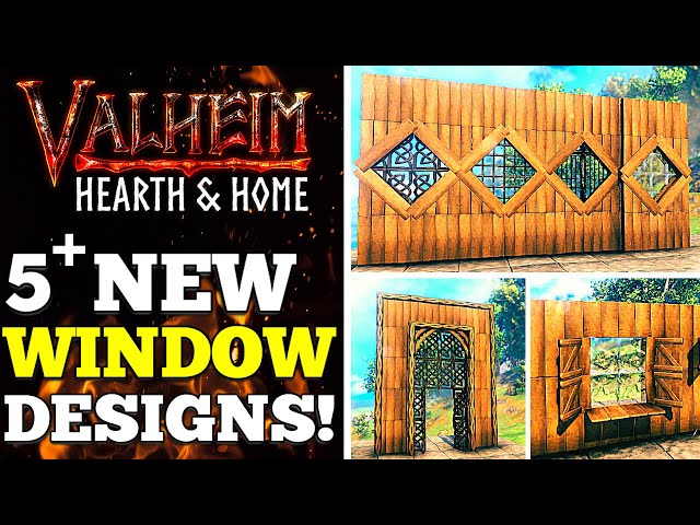 Valheim - 5+ NEW Window Designs! [Building Tips]