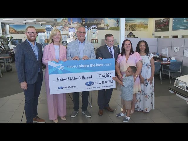 Subaru of Jacksonville donates nearly $195,000 to Wolfson Children's Hospital