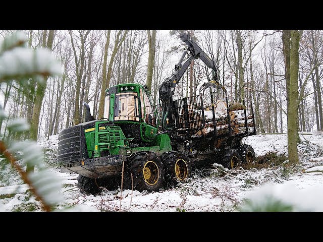 Forstarbeiten | John Deere |Harvester & Forwarder in ACTION ▶ Agriculture Germanyy