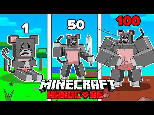 I Survived 100 DAYS as a MOUSE in HARDCORE Minecraft!