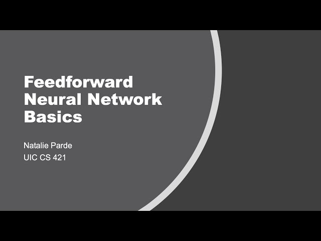 Feedforward Neural Network Basics