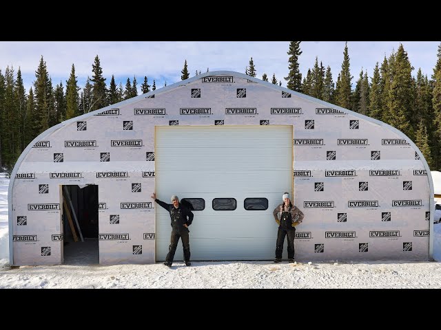 The Walls GO UP on the Quonset Hut | Overhead Shop Door Install