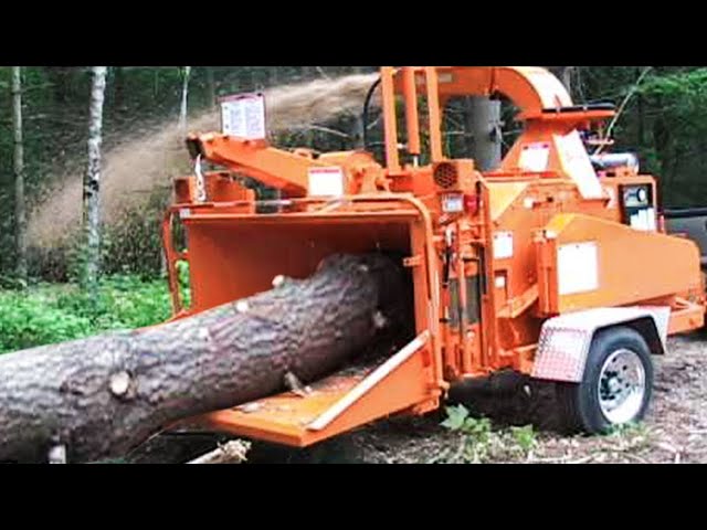 Dangerous Big Tree Destroyer Machines Wood Chipper Working, Fastest Tree Shredder Crusher Equipment
