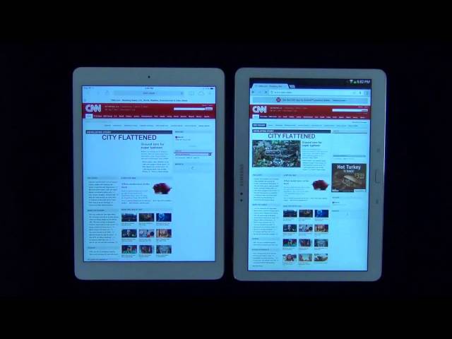 iPad Air vs Samsung Galaxy Note 10.1 2014 Edition Web Browser Speed Test