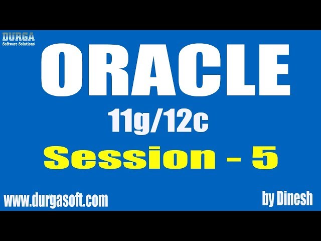 Oracle || Oracle Session-5 by Dinesh