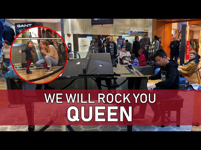 Young Toddler Rocks Queen We Will Rock You at Westfield Stratford City Cole Lam 12 Years Old