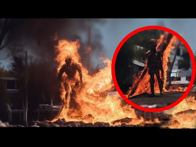 Huge Fire Creature Is Caught On Camera In The Midst Of A Fire - 6 Horror Videos