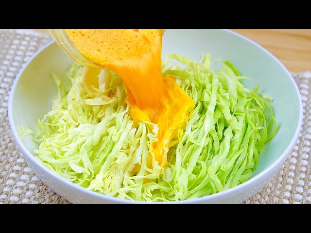 Cabbage with eggs is better than pizza! Easy, quick and very delicious recipe! ASMR