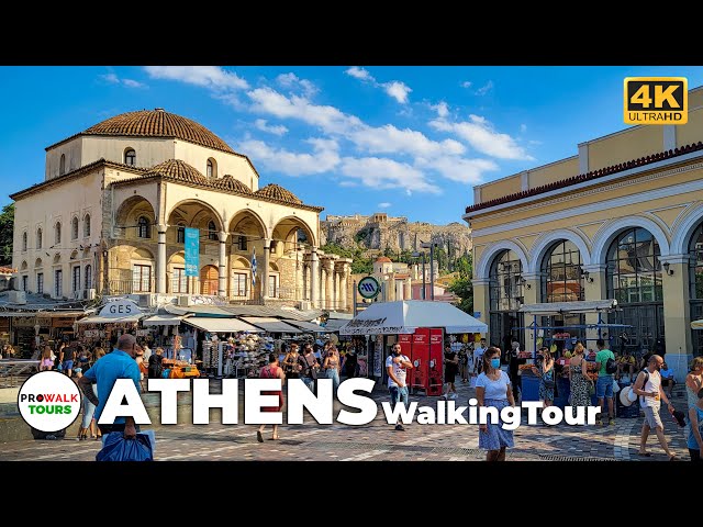 Athens, Greece Walking Tour - 4K - with Captions & Binaural Audio