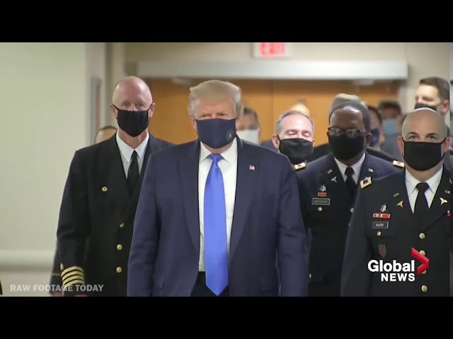 Coronavirus: Trump wears face mask in public for the first time since pandemic began
