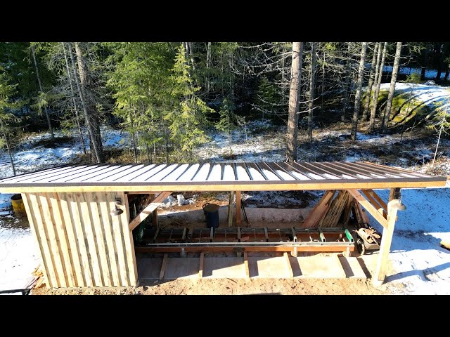 Sawmill Cover Build - Start To Finish - We Kept Making It Better // Woodland Mills HM130 Max Sawmill