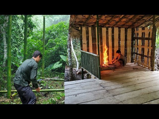 FULL VIDEO 90 days of making a new farm, completing a bamboo house, building a house in the rain
