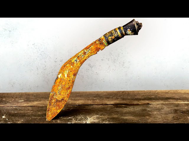 Antique Rusty Kukri Knife Restoration (Khukuri)