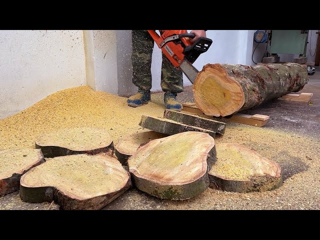 Woodworking Masterpiece With Strange Tree Stump // A Sturdy Wooden Table For The Garden To Look New