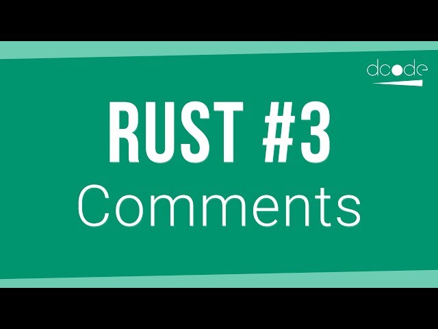 Rust Programming Tutorial #3 - Comments