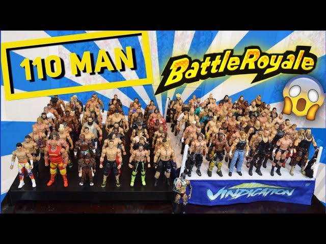 110 MAN WWE ACTION FIGURE BATTLE ROYAL!