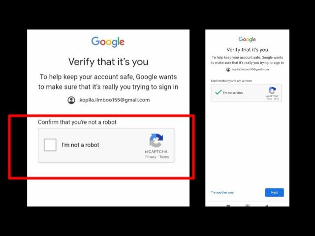 I'm not a robot Google account problem / solution easy trick