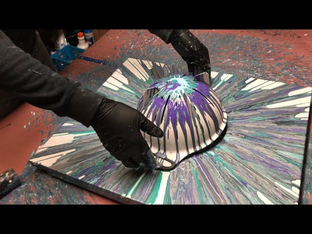 Fluid Painting Extreme Acrylic Pouring!! Colander Spin Must See!! Please Share and Subscribe..