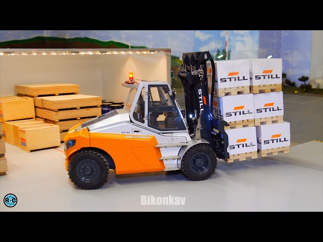 Lesu 1/14 Heavy Rc Hydraulic Forklift STILL & Great RC Trucks and  RC Construction Zone Action!