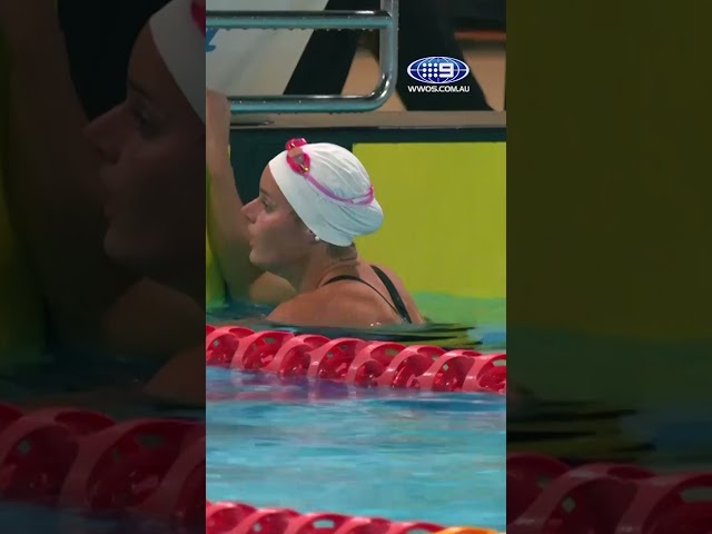 Kaylee McKeown breaks ANOTHER national record!! 🔥🏊‍♀️ #9WWOS #Swimming #Paris2024 #Olympics #shorts