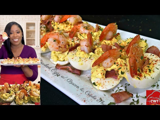 Deviled Eggs With Bacon And Creole Shrimp "Holiday Recipe"