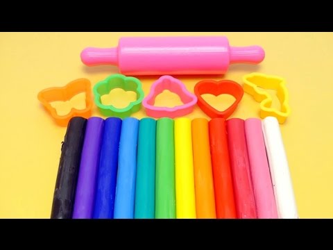 Learn Colors with RAINBOW Dough Clay - Molds & Shapes