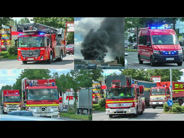 Großbrand Autowerkstatt mit Gefahrgut in Osnabrück