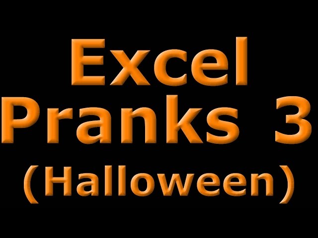 Excel Pranks 3 - Halloween Colored Tabs Light Show
