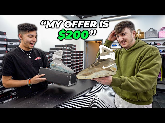 Trying To Sell $20,000 DESTROYED Nike Mags To Sneaker Stores...