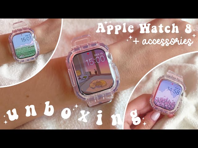 Unboxing My New Apple Watch Series 8 🍎 Cute Accessories (aesthetic and cozy)