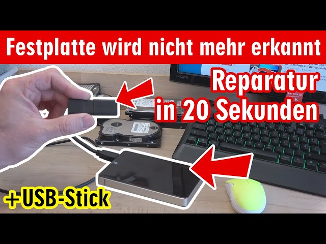 Festplatte wird nicht mehr erkannt ⭐️ Reparatur in 20 Sekunden ⭐️ USB-Stick ▪️ SSD ▪️ USB-Laufwerk